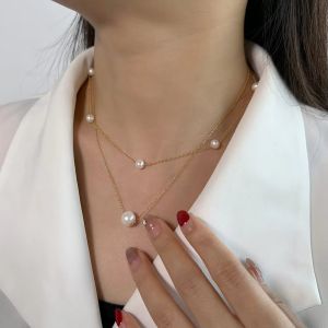 Colier "Luci di perla" din argint si perle