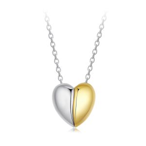 Colier "Two Tone heart' din argint