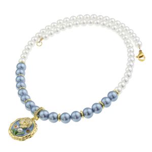 Colier "Blue Garden" din perle de Mallorca