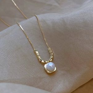 Colier "Jennie" placat cu aur si perla