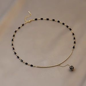 Colier "Midnight Eclipse" placat cu aur si cristale