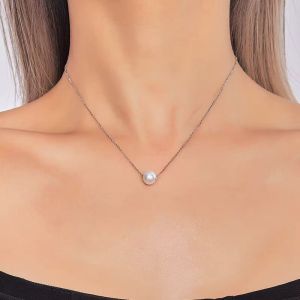 Colier "Simplicity" din argint si perla