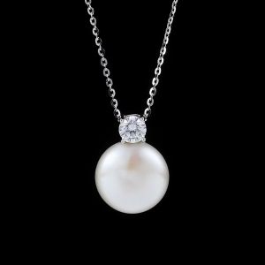 Colier "Noa" din argint, perla si cristal