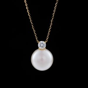 Colier "Eve" din argint, perla si cristal