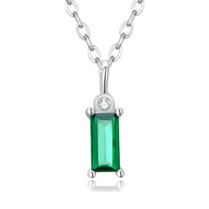 Colier "Supernova Green" din argint si cristal