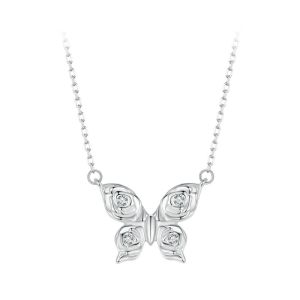 Colier "Butterfly Wings" din argint si cristale