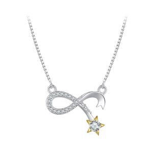 Colier "Infinity Reach" din argint si cristale