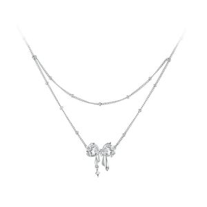 Colier "Marvel Bow" din argint si cristale