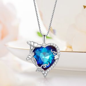 Colier "Azzurro" din argint si cristale