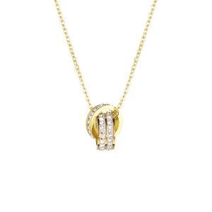 Colier "Art Deco" placat cu aur si cristale
