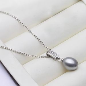 Colier "Resplandor Gris" din argint si perla