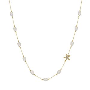 Colier "Starlight" din argint si perle
