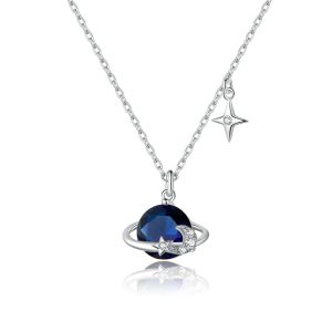 Colier "Neptun" din argint si cristale