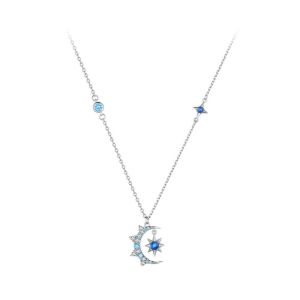 Colier "Constellation" din argint si cristale