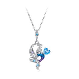 Colier "Siren's Heart" din argint si cristale