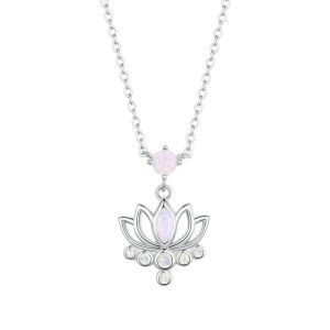 Colier "Pink Lotus" din argint 
