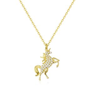 Colier "Stallion" din argint si cristale