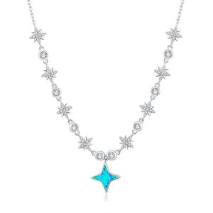 Colier "Estrellas" din argint si cristale