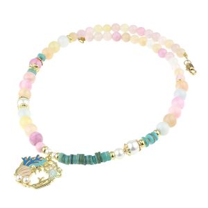 Colier "Softwave Dream" din jad multicolor