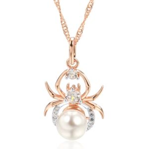 Colier "Spider" placat cu aur roz