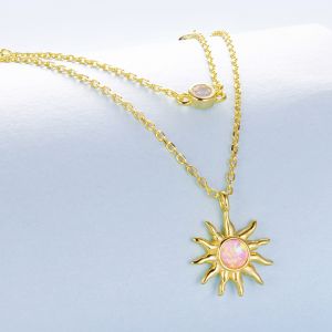 Colier "Sunshine" din argint placat cu aur