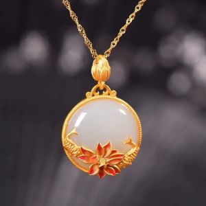 Colier "Lotus Lake" placat cu aur