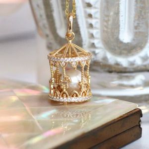Colier "Carousel" placat cu aur