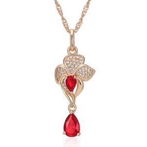 Colier ''Red Passion" placat cu aur roz