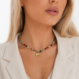 Colier "Savanna" din alama placata cu aur