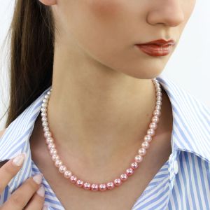 Colier "Peachy Pearl" din perle