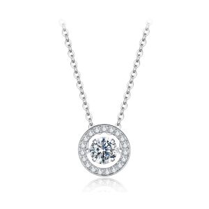 Colier "Anais" din argint si Moissanite