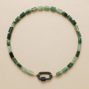 Colier "Demeter" din cuart verde