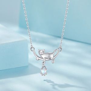 Colier "Stretchy Cat" din argint 