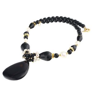 Colier "Callisto" din onix si perle naturale