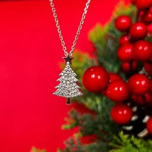 Colier "Icy Tree" din alama placata cu rodiu