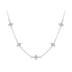 Colier "Galaxy Cluster" din argint si cristale