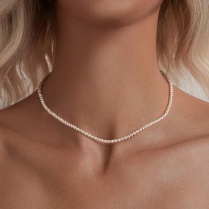 Colier clasic din perle si argint