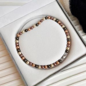 Colier "Mocha Slice" din perle