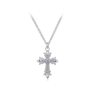 Colier "Silver Faith" din argint si Moissanite