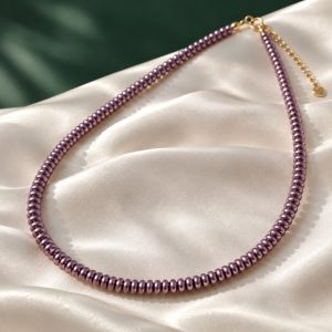 Colier "Glossy Violet" din perle
