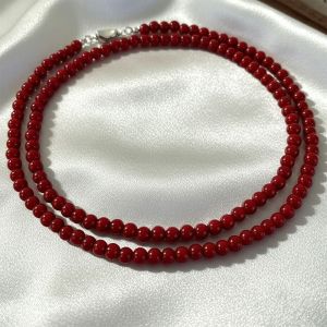 Colier "Wine Red" din jad rosu