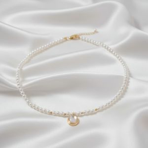 Colier "Moonveile" din perle de Mallorca