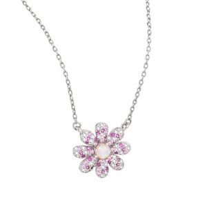 Colier "Colorful Flower" din argint si cristale