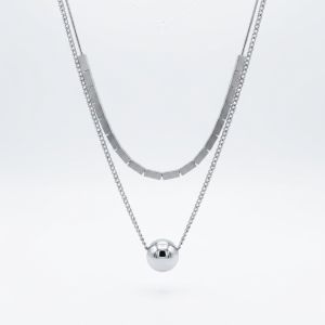 Colier "Elyo" argintiu