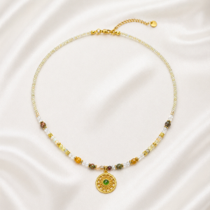 Colier "Honey Glow" din pietre semipretioase