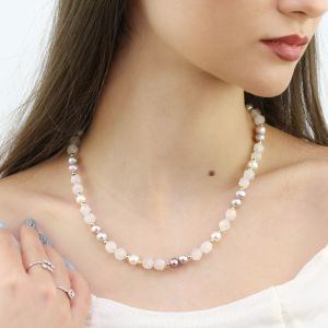 Colier "Sweet like candy" din cuart si perle naturale
