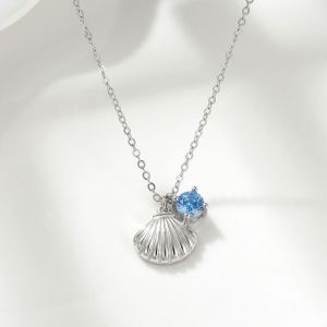 Colier ''Shell Muse'' din argint si zirconiu