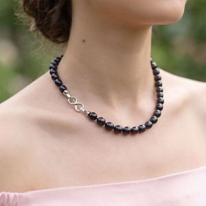 Colier "Endless Noir" din perle naturale