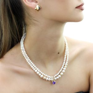 Colier "Violet Grace" din perle naturale
