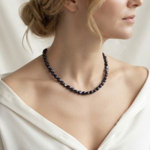 Colier "Dark Cocco" din perle naturale